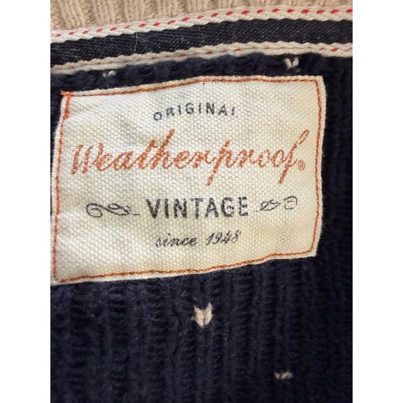 Vintage Wilderness Moose Nordic Fair Isle Knit Sweater XL Navy Graphic Pullover - Picture 6 of 8
